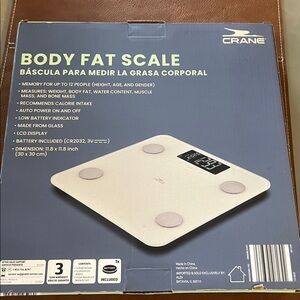 New in Box Crane Body Fat Scale in White and Gray